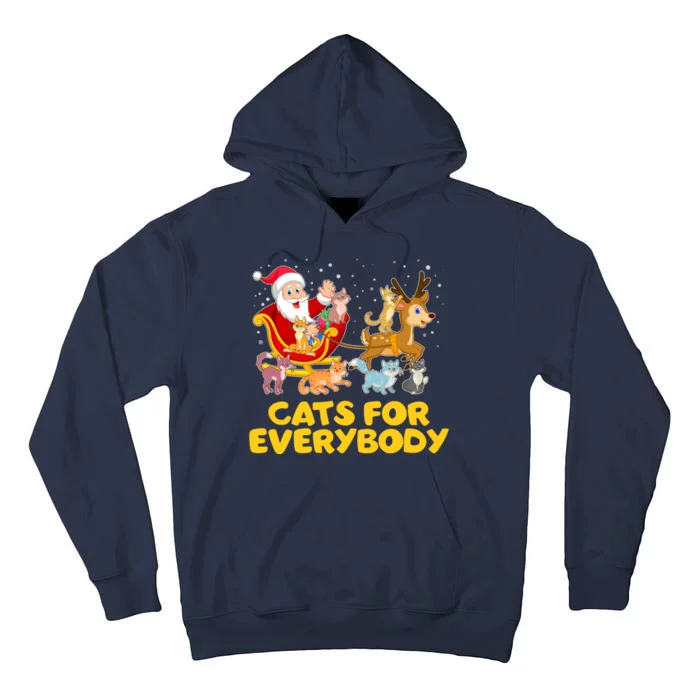 Funny Christmas Santa Claus Cats For Everybody Tall Hoodie