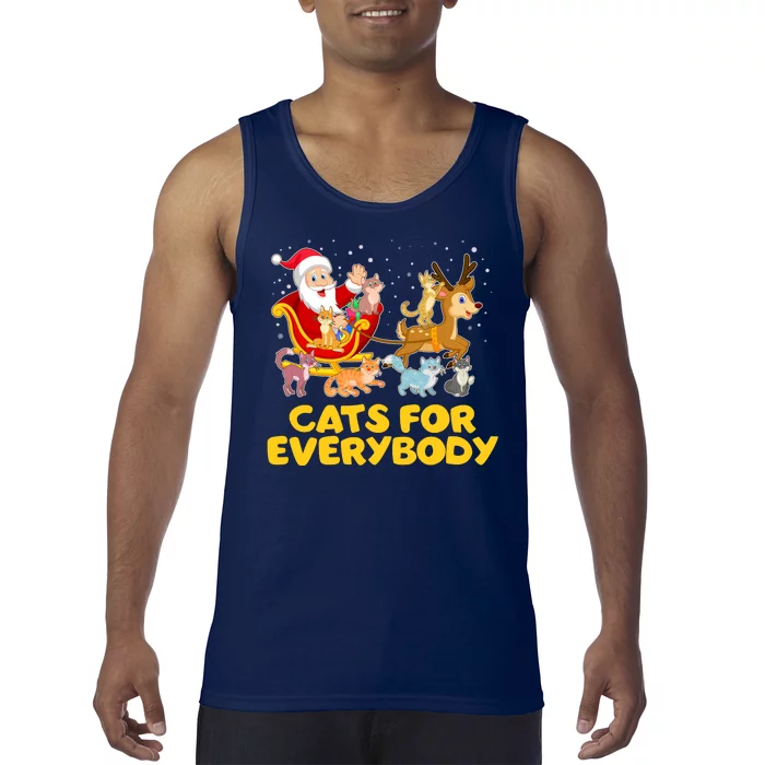 Funny Christmas Santa Claus Cats For Everybody Tank Top