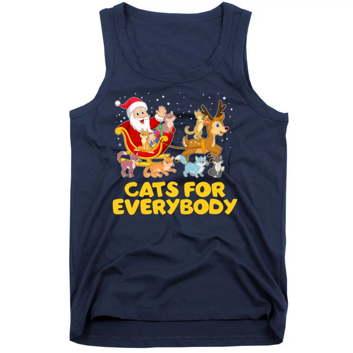 Funny Christmas Santa Claus Cats For Everybody Tank Top