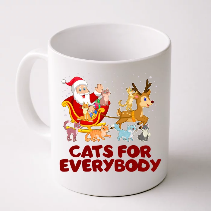 Funny Christmas Santa Claus Cats For Everybody Front & Back Coffee Mug