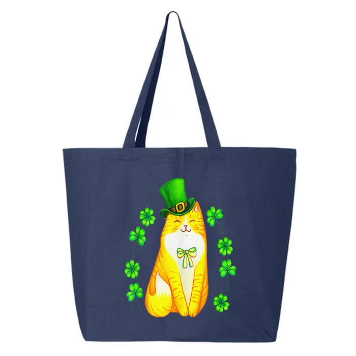 Funny Cat St Patrick's Day Green Saint Patty Womens 25L Jumbo Tote