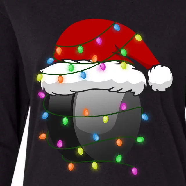 Funny Christmas Santa Hat Hockey Sport Xmas Meaningful Gift Womens Cotton Relaxed Long Sleeve T-Shirt