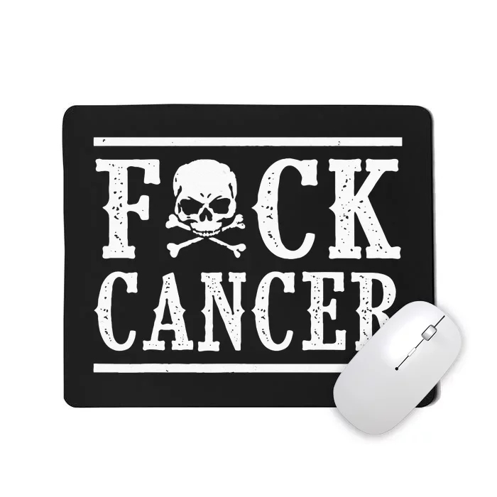 Fuck Cancer Skull And Crossbones Skeleton Breast Cancer Mousepad