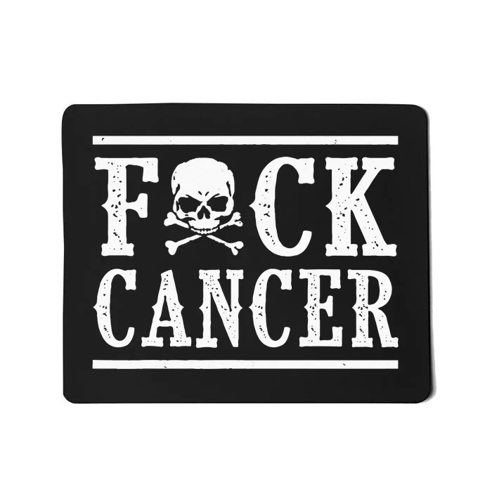 Fuck Cancer Skull And Crossbones Skeleton Breast Cancer Mousepad