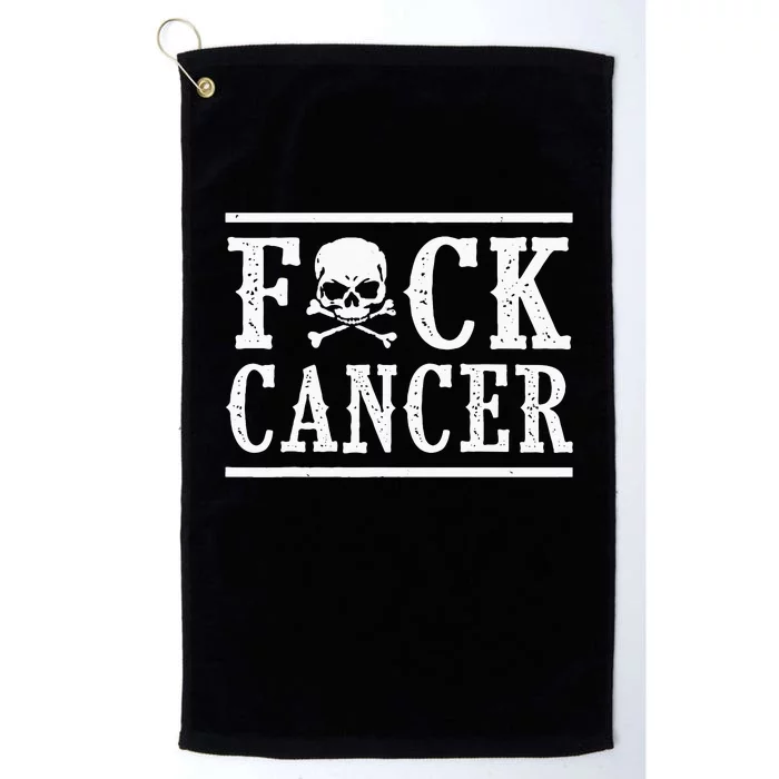 Fuck Cancer Skull And Crossbones Skeleton Breast Cancer Platinum Collection Golf Towel