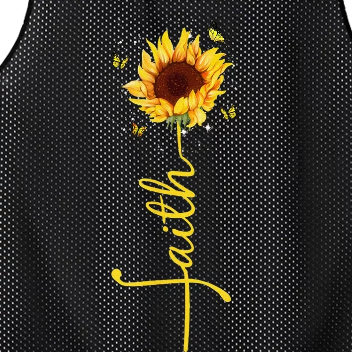 Faith Cross Sunflower Butterflies Flowers Christians Flora Mesh Reversible Basketball Jersey Tank