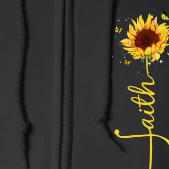 Faith Cross Sunflower Butterflies Flowers Christians Flora Full Zip Hoodie