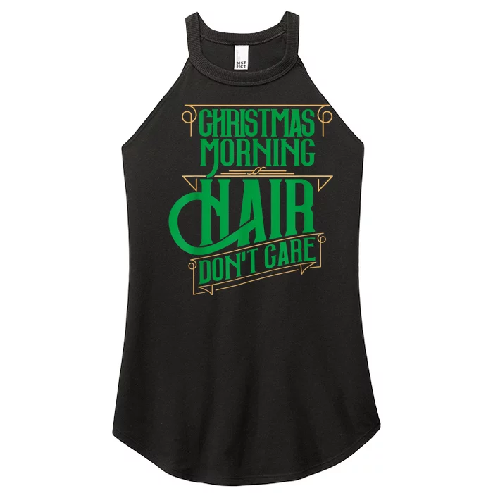 Funny Christmas Shirts Hair Dont Care Holiday Women’s Perfect Tri Rocker Tank