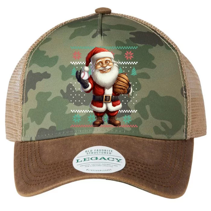 Funny Christmas Santa Claus With Baseball Glove Great Gift Legacy Tie Dye Trucker Hat