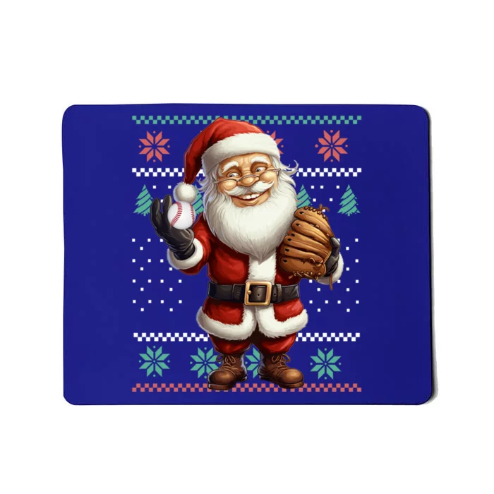 Funny Christmas Santa Claus With Baseball Glove Great Gift Mousepad