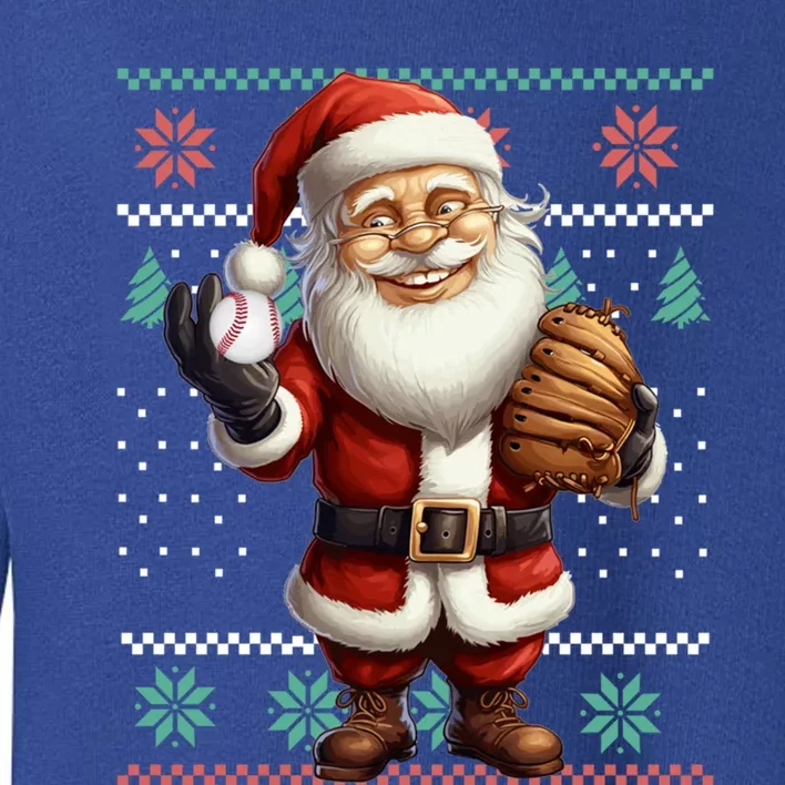 Funny Christmas Santa Claus With Baseball Glove Great Gift Toddler Sweatshirt