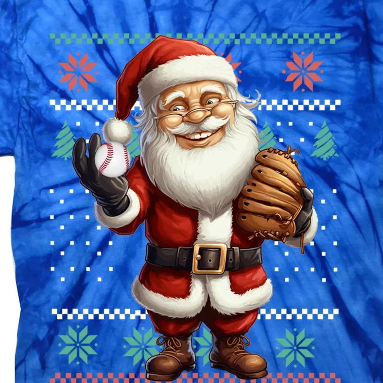 Funny Christmas Santa Claus With Baseball Glove Great Gift Tie-Dye T-Shirt