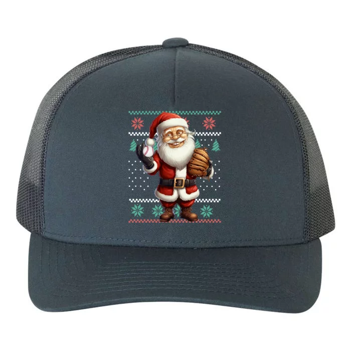 Funny Christmas Santa Claus With Baseball Glove Great Gift Yupoong Adult 5-Panel Trucker Hat