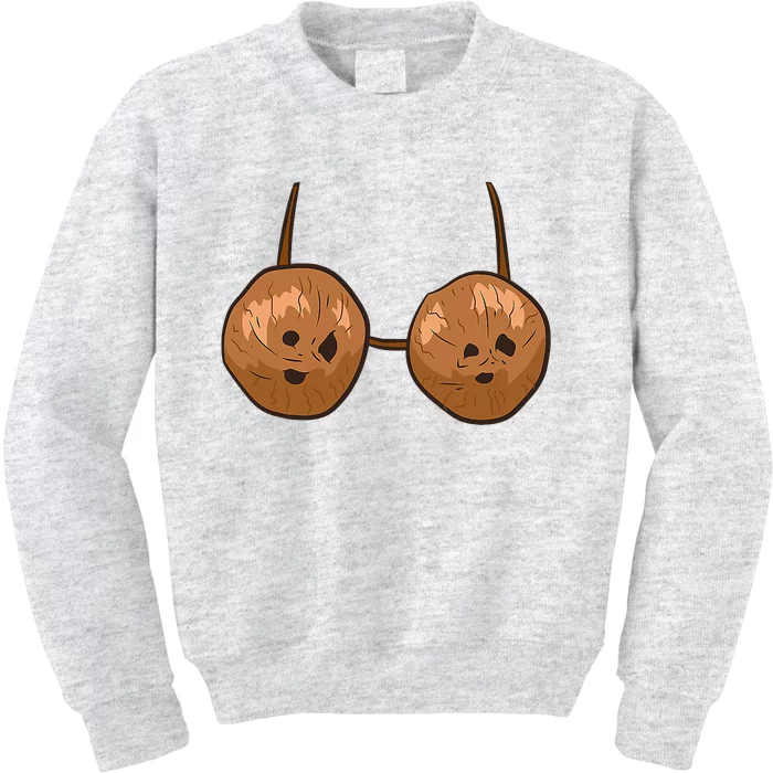 Funny Coconut Summer Coconuts Bra Halloween Kids Sweatshirt