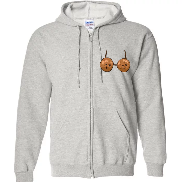 Funny Coconut Summer Coconuts Bra Halloween Full Zip Hoodie