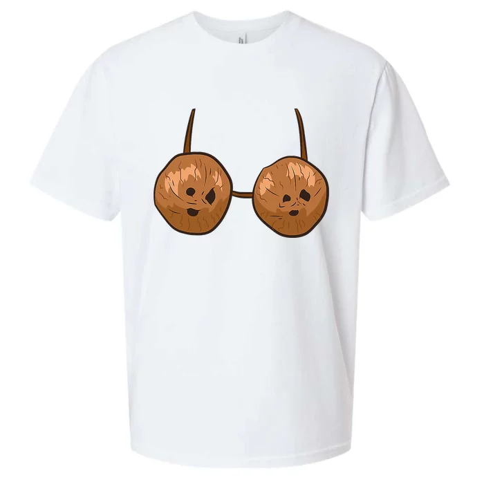 Funny Coconut Summer Coconuts Bra Halloween Sueded Cloud Jersey T-Shirt