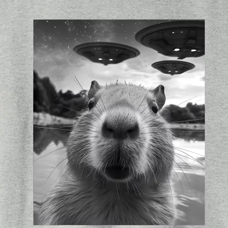 Funny Capybara Selfie With Ufos Weird Women's Crop Top Tee