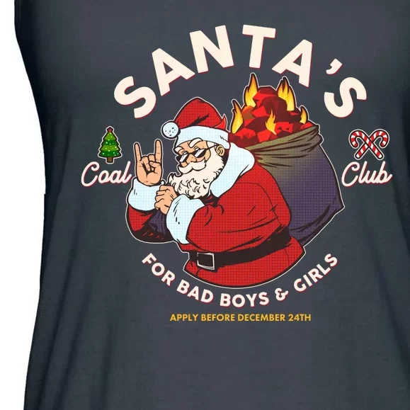 Funny Christmas Santa's Coal Club For Bad Boys And Girls Ladies Essential Flowy Tank