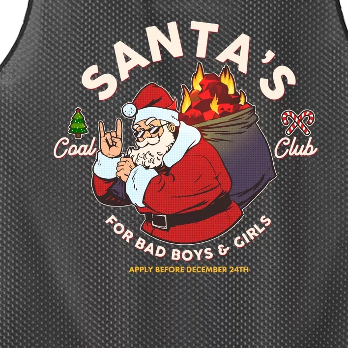 Funny Christmas Santa's Coal Club For Bad Boys And Girls Mesh Reversible Basketball Jersey Tank