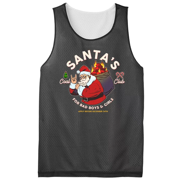 Funny Christmas Santa's Coal Club For Bad Boys And Girls Mesh Reversible Basketball Jersey Tank