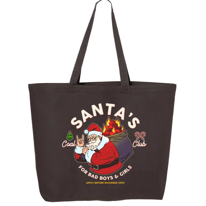 Funny Christmas Santa's Coal Club For Bad Boys And Girls 25L Jumbo Tote