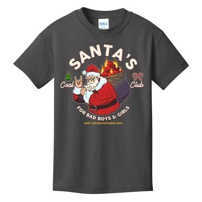 Funny Christmas Santa's Coal Club For Bad Boys And Girls Kids T-Shirt