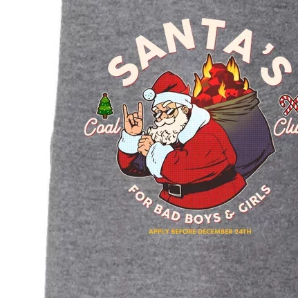 Funny Christmas Santa's Coal Club For Bad Boys And Girls Doggie 3-End Fleece Hoodie