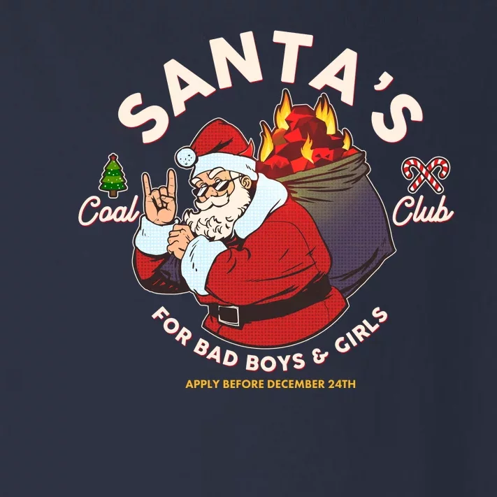 Funny Christmas Santa's Coal Club For Bad Boys And Girls Toddler Long Sleeve Shirt