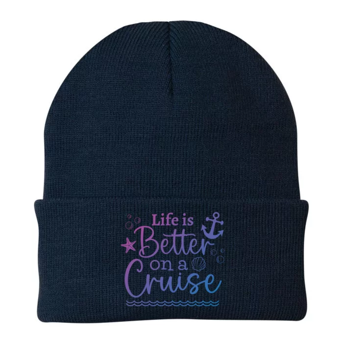 Family Cruise Ship Life Is Better On A Cruise Ship Vacation Funny Gift Knit Cap Winter Beanie