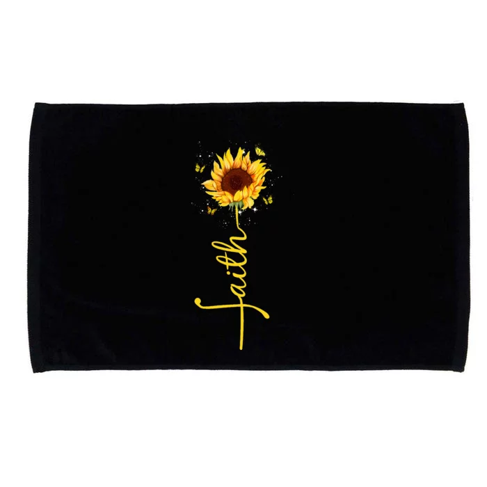 Faith Cross Sunflower Butterflies Flowers Christians Flora Microfiber Hand Towel