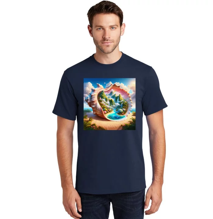 Fantasy Cute Seashell Hidden Landscape Tall T-Shirt