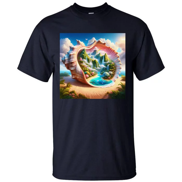 Fantasy Cute Seashell Hidden Landscape Tall T-Shirt