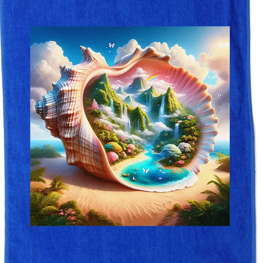 Fantasy Cute Seashell Hidden Landscape Platinum Collection Golf Towel