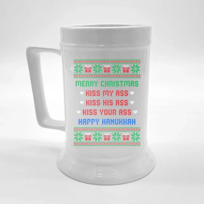 Funny Christmas Sweaters Front & Back Beer Stein