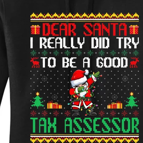 Funny Christmas Santa Tax Assessor Be Good and Jolly Women's Pullover Hoodie