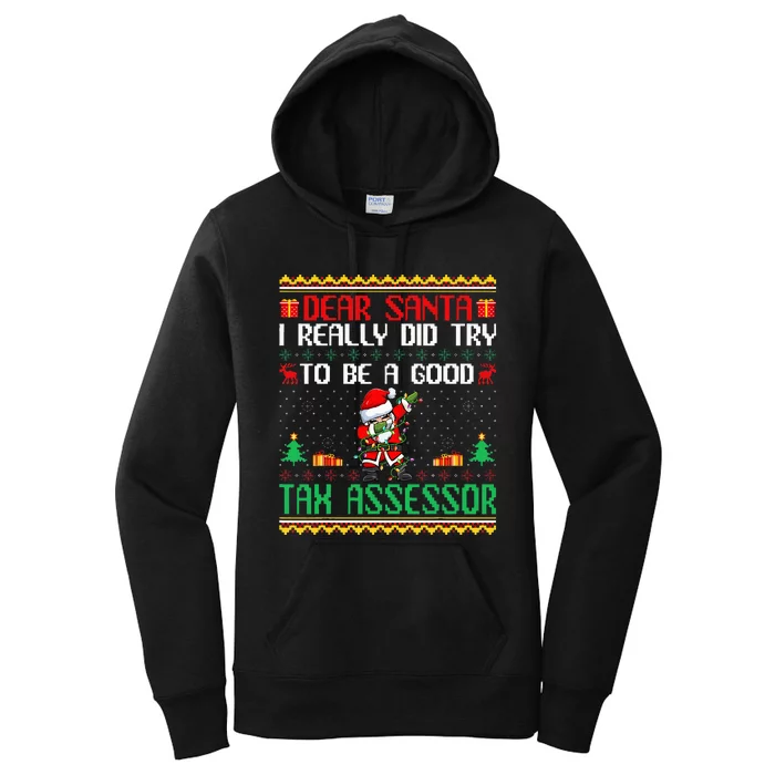 Funny Christmas Santa Tax Assessor Be Good and Jolly Women's Pullover Hoodie