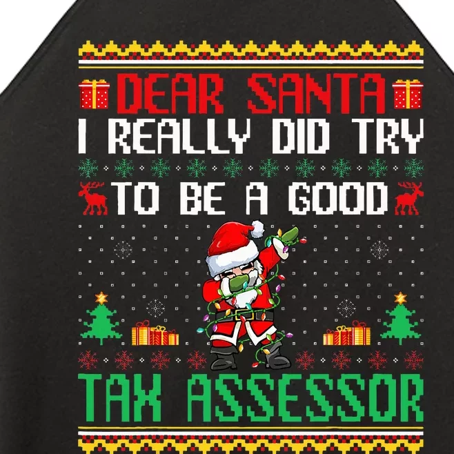 Funny Christmas Santa Tax Assessor Be Good and Jolly Women’s Perfect Tri Rocker Tank