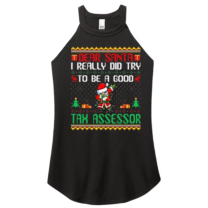 Funny Christmas Santa Tax Assessor Be Good and Jolly Women’s Perfect Tri Rocker Tank