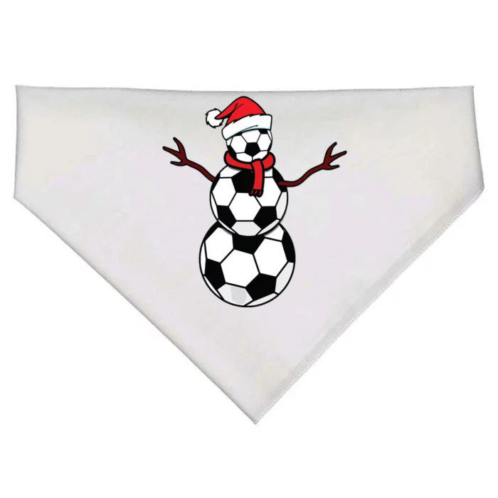 Funny Christmas Soccer Balls Santa Snowman USA-Made Doggie Bandana