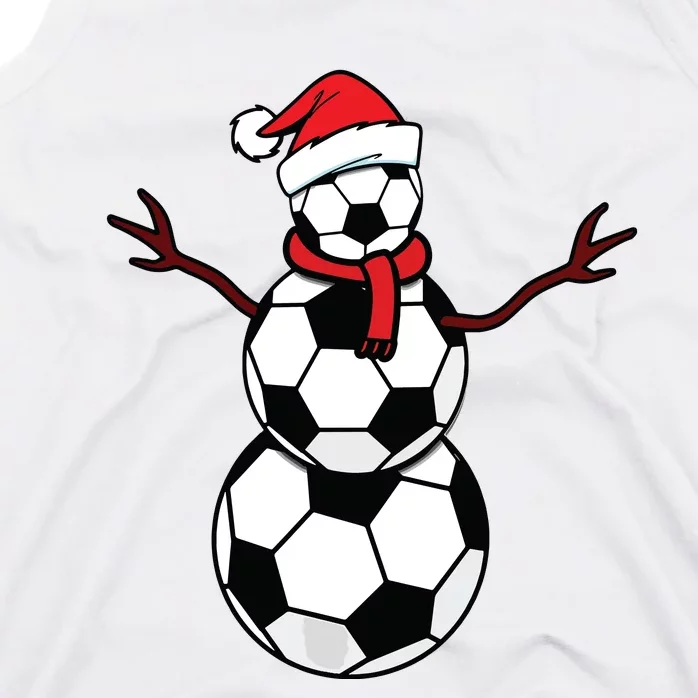 Funny Christmas Soccer Balls Santa Snowman Tank Top