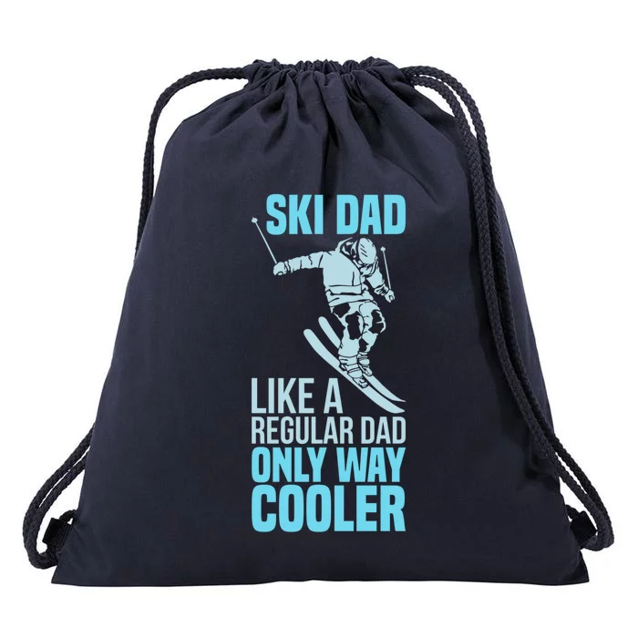 Funny Cool Ski Dad Definition Skier Mountain Slope Meaningful Gift Drawstring Bag