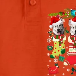 Funny Christmas Siberian Husky Dogs Great Gift Dry Zone Grid Performance Polo