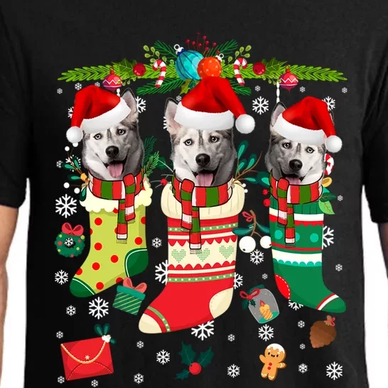 Funny Christmas Siberian Husky Dogs Great Gift Pajama Set