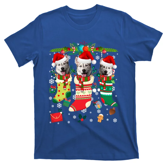 Funny Christmas Siberian Husky Dogs Great Gift T-Shirt