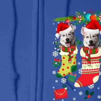 Funny Christmas Siberian Husky Dogs Great Gift Full Zip Hoodie