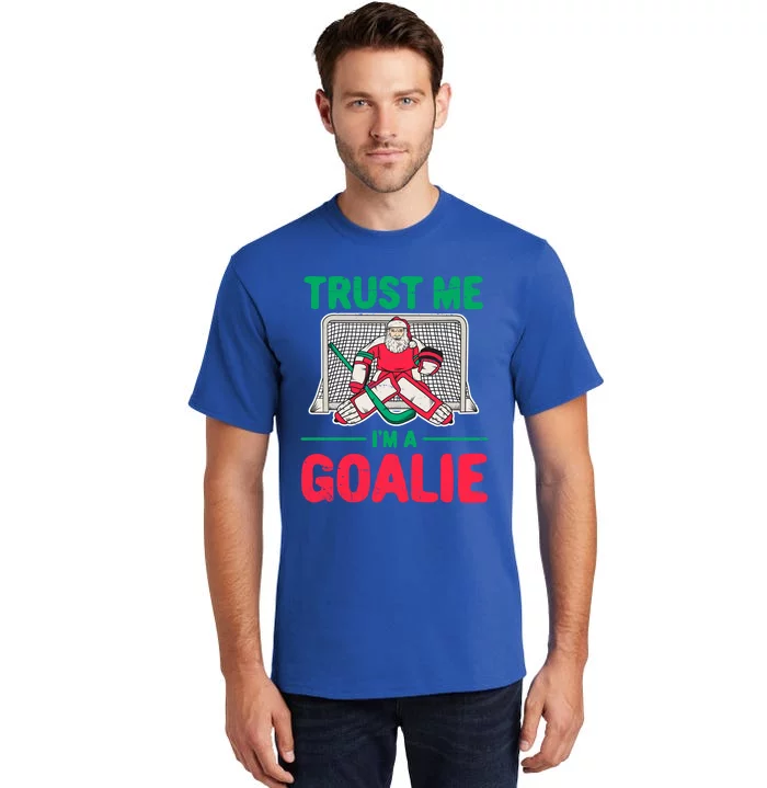 Funny Christmas Santa Ice Hockey Goaltender Goalie Meaningful Gift Tall T-Shirt