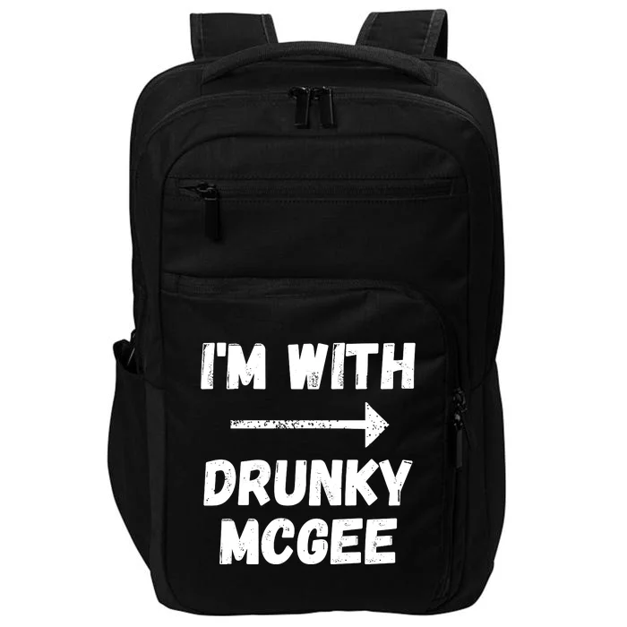 Funny Couple St Patricks Day I'm With Drunky McGee Impact Tech Backpack