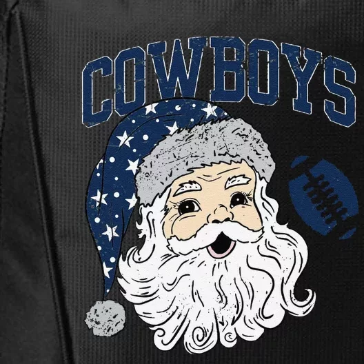 Funny Cowboys Santa Football Football Lover Gift Christmas Santa Football Xmas City Backpack