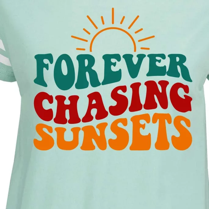 Forever Chasing Sunsets Cute Enza Ladies Jersey Football T-Shirt