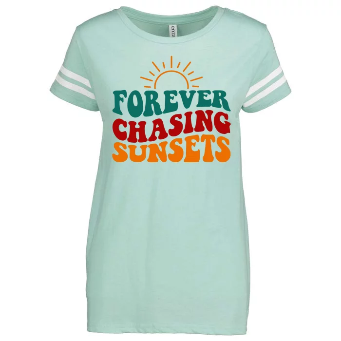 Forever Chasing Sunsets Cute Enza Ladies Jersey Football T-Shirt